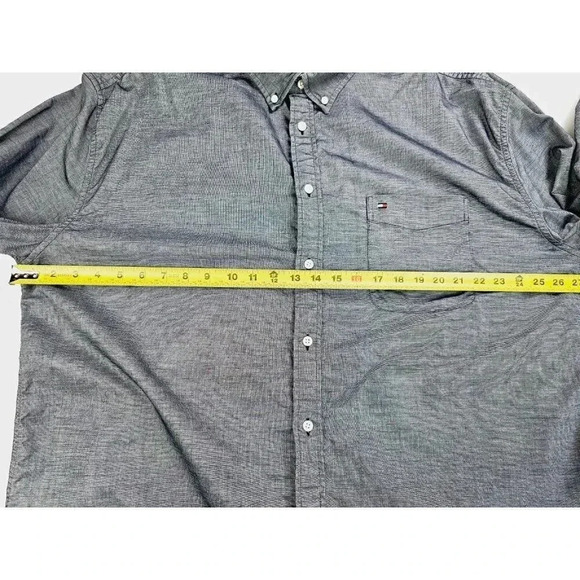 Tommy Hilfiger Classic Fit Size 3XL Men's Charcoal Gray Embroidered Pocket Logo - Picture 3 of 10